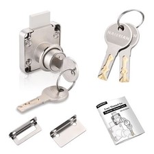 Home Desk Drawer Lock Latch 7/8" 1 Pack with 4 Keys Alike Nickel Finish