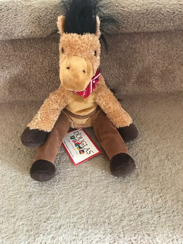 DOUGLAS The Cuddle Toy - POKE COWBOY HORSE - Peluche Marrone 9" Peluche Pony Imbottito - Nuovo con etichette - Foto 7 di 8