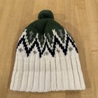 NWT J Crew Vintage Green/ White Patterned Ski Hat W Pompom. 100% Wool.   Warm! — photo 7