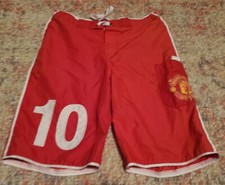 Boy's Size 8 Licensed Manchester United Red  10 Shorts-Side Hook  Loop Pocket