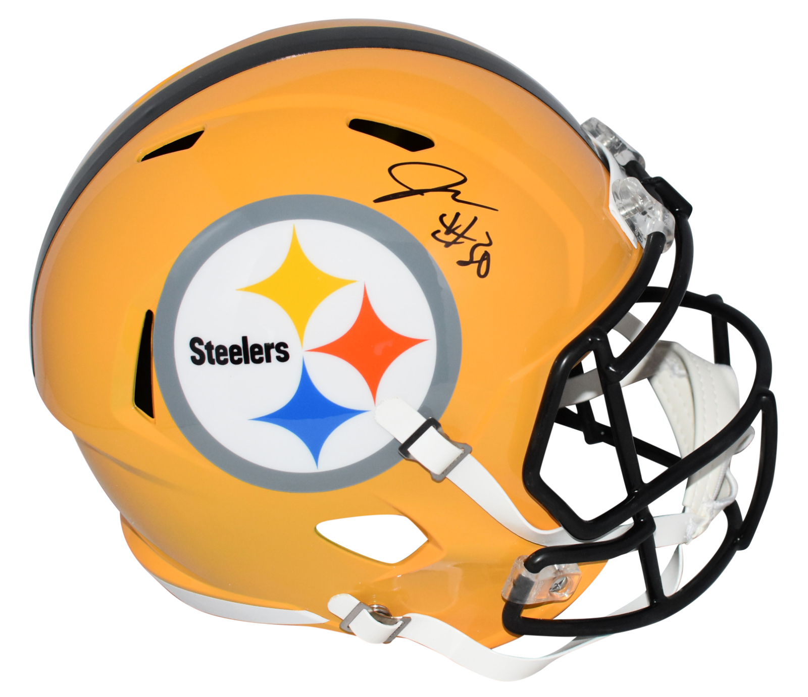 Jaylen Warren Autographed Signed Pittsburgh Steelers GOLD FULL SIZE SPEED HELMET BECKETT 