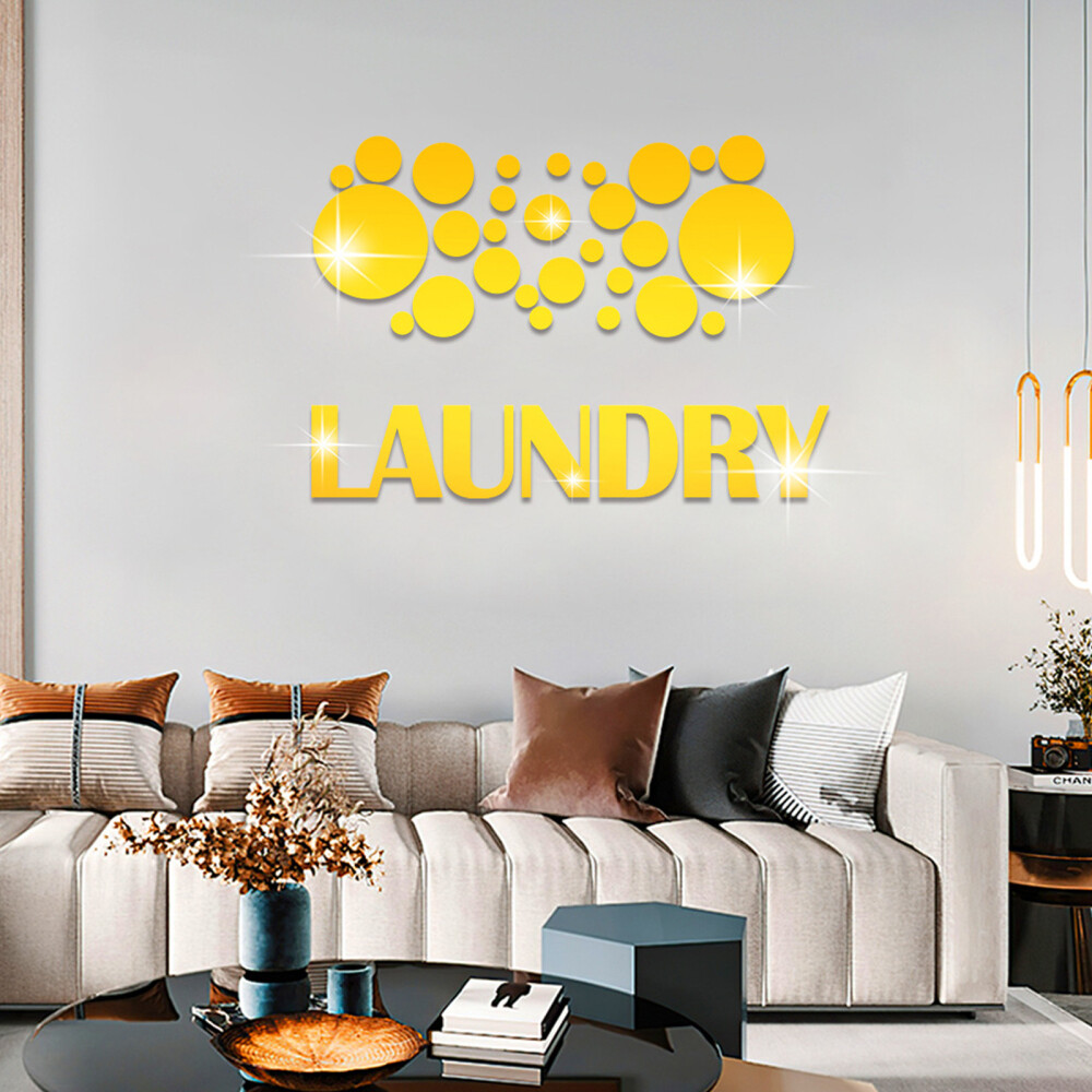 Acrylic Stickers Self Adhesive Mirror Sheets Laundry Mirror Wall