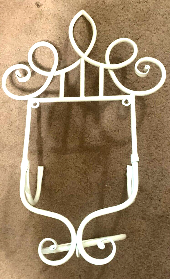 Vintage Wht. Metal Bathroom Towel Holder eBay
