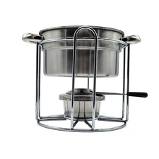 Roshco Stainless Steel Chocolate and Cheese Fondue 12 Piece Set, Stainless Steel