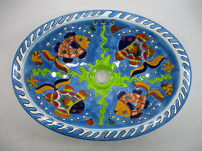 16" X 12" TALAVERA SINK drop in or undermount mexican bathroom handmade ceramic