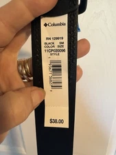 Columbia Sportswear Co. Men's Synthetic Leather Belt, Black S 30-32 NWT