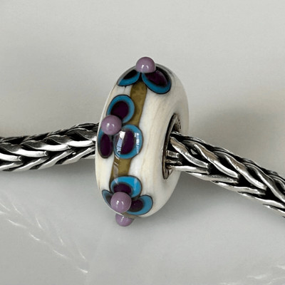 TROLLBEADS Flower Clouds Bead LAA 925S NEW! Ivory Purple Olive Green Blue