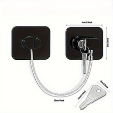 Sturdy Metal Cable Lock Adhesive No Drill Lock for Cabinet & Drawer Protection