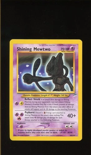 2002 POKEMON NEO DESTINY UNLIMITED HOLO SHINING MEWTWO 109/105 LP-MP