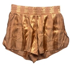 Victoria's Secret Pajama Shorts Satin Striped Gold NWT Lounge Sleepwear Medium