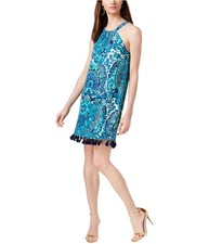 Trina Turk Womens Tassel Trim A-line Dress, spr, 0