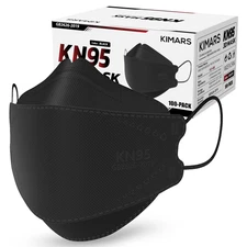KN95 Face Masks 100 Pack, Breathable Comfortable and Disposable KN95 Mask, Black