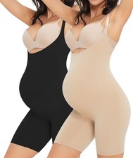Maternity Shapewear Bodysuit Bump Support Seamless Adjustable Straps