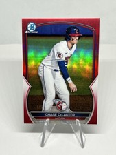 Chase DeLauter 2023 Bowman Chrome True Red /5 Card #BCP-103 Cleveland Guardians