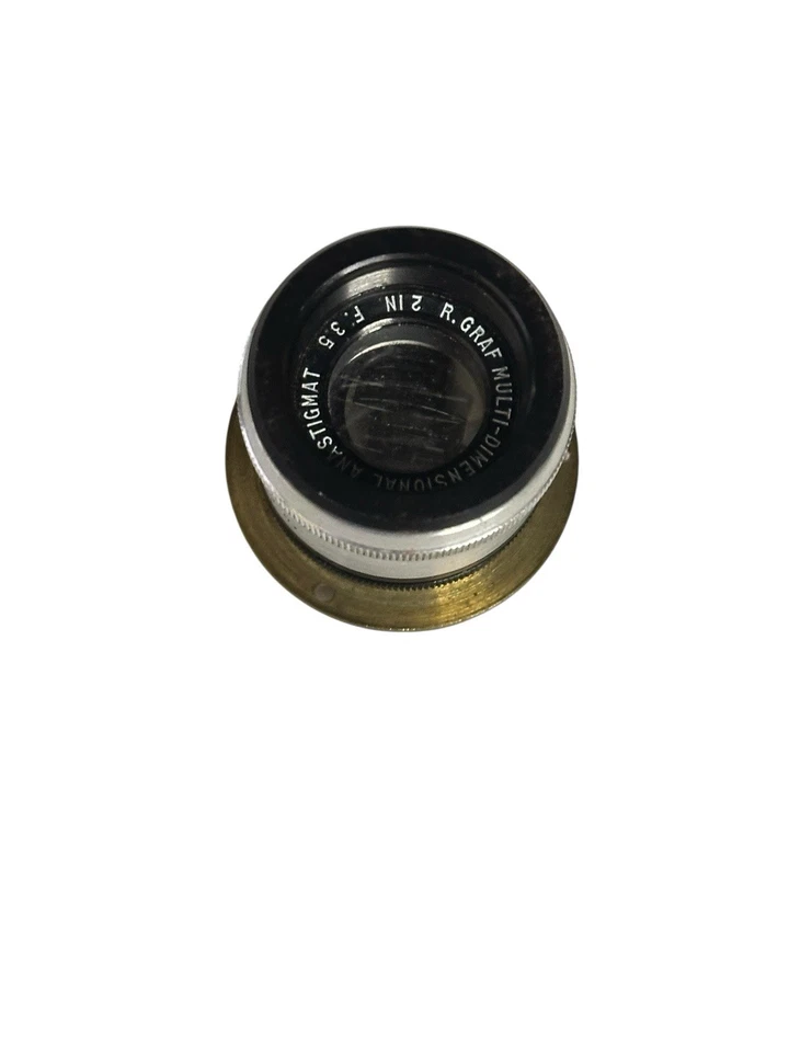 Lente de barril 50 mm RARA vintage R. Graf multidimensional Anastigmat 2 pulgadas f/3,5 Foto 3 de 4