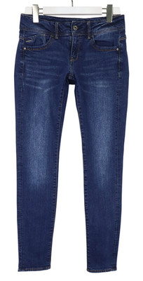 G-STAR Lynn Mid Skinny Jeans Damen W28/L32 Blau Verwaschen Denim Whiskers
