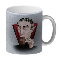 Glitzer-Kaffeebecher Mit Lustigem Motiv Und Spruch - Auch Vampire Brauchen
