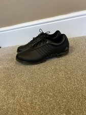 Mens Adidas Adipure Flex Black Leather Golf Shoes VGC - UK 8.5