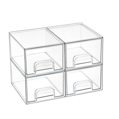 Vtopmart 4er Set Kleine Stackable Storage Drawers Acrylic Organiser with 32 Non
