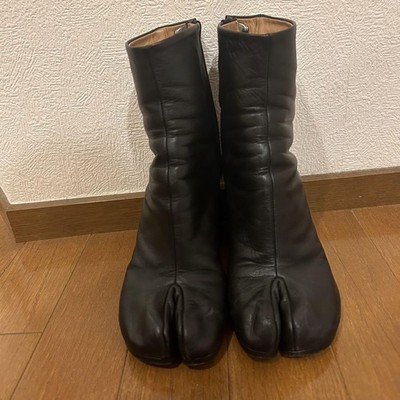Maison Margiela Calfskin Tabi Heel Boots Shoes Women Size 36 Black Genuine
