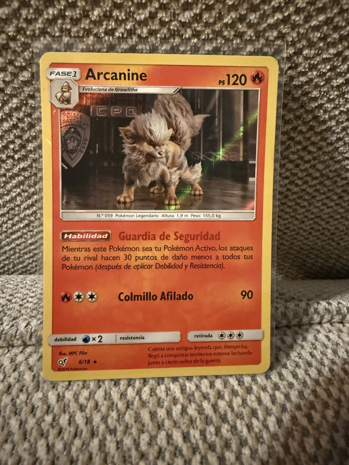 Arcanine - Detective Pikachu - 6/18 - Holo Foil Rare - Pokemon Card - Near Mint