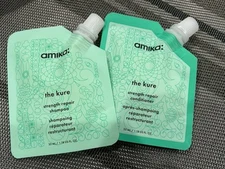 Amika The Kure Strength Repair Shampoo And Conditioner Set Travel Size 1.18oz Ea