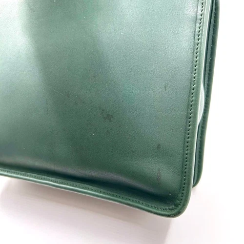 Vintage Coach 9927 2way Shoulder Bag Willis Bag Turn Lock Green Leather Authen - Picture 10 of 16