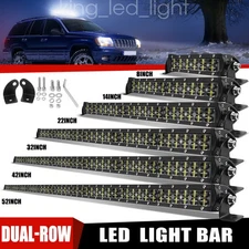 8 14 22 32" 42" 52" LED Light Bar Spot Flood Combo Driving Truck SUV Offroad 4X4