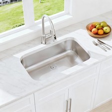 32 Inch Undermount Kitchen Sink 18 Gauge Stainless Steel Single Bowl Sink
