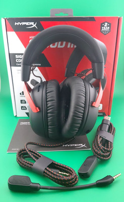 HyperX Cloud III Wired Gaming Headset PC PS5 Xbox Switch Black Red Open Box