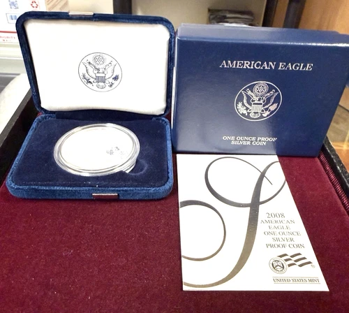 2008-W American Eagle Silver $1 Proof Coin U.S. Mint Original Box  & COA