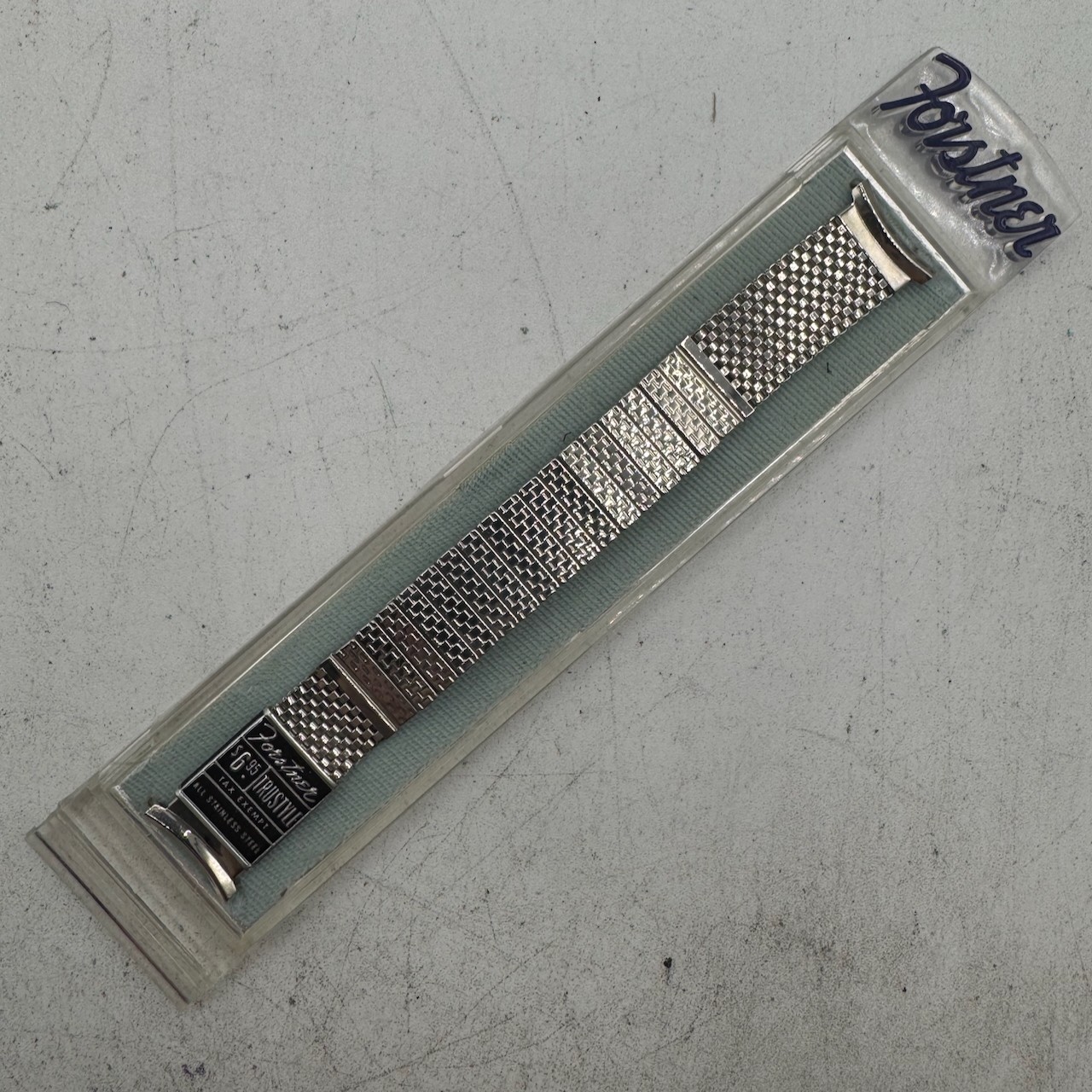 Vintage 19mm Forstner Men's Wristwatch Bracelet Steel Mesh Stretch NOS