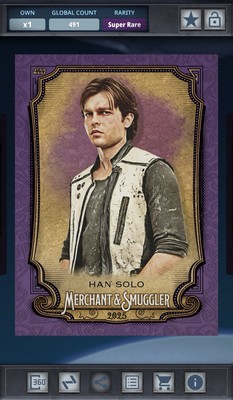 Star Wars Card Trader Merchant & Smuggler 25 - Purple 750cc Han Solo