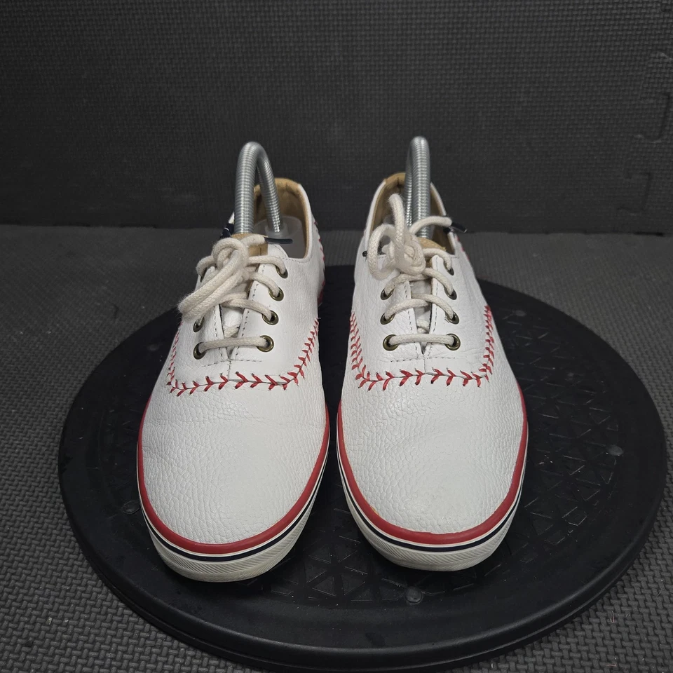 Keds Baseball Stitch Shoes Womens Size 8 White Red Leather Sneakers WH54430 - Image 2 of 4