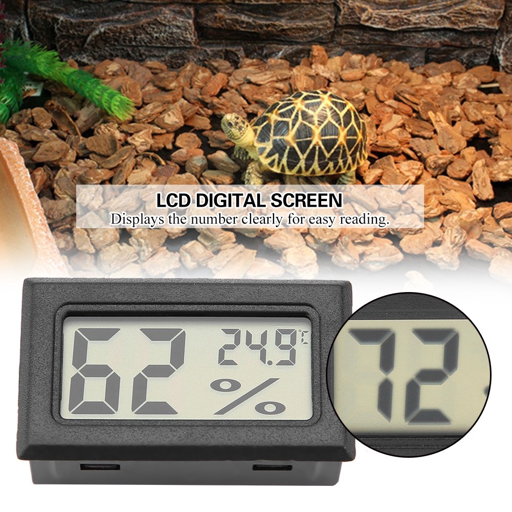 Mini Digital Hygrometer Thermometer Compact Monitor For Reptile Tank