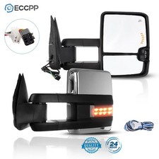 Chrome Power Heated Tow Mirrors For 99-02 Chevy Silverado Sierra 1500 2500