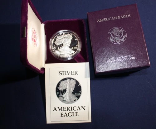 1987-S Proof American Silver Eagle-1 Oz. .999 Fine-Box & COA