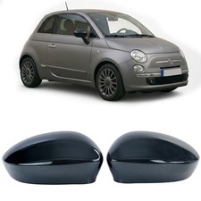 Spiegelkappen Schwarz Glanz zum Austausch passend für Fiat 500 2007-2020