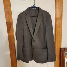 PJ Paul Jones Mens L Charcoal Textured Blazer Jacket Unstructured Preppy