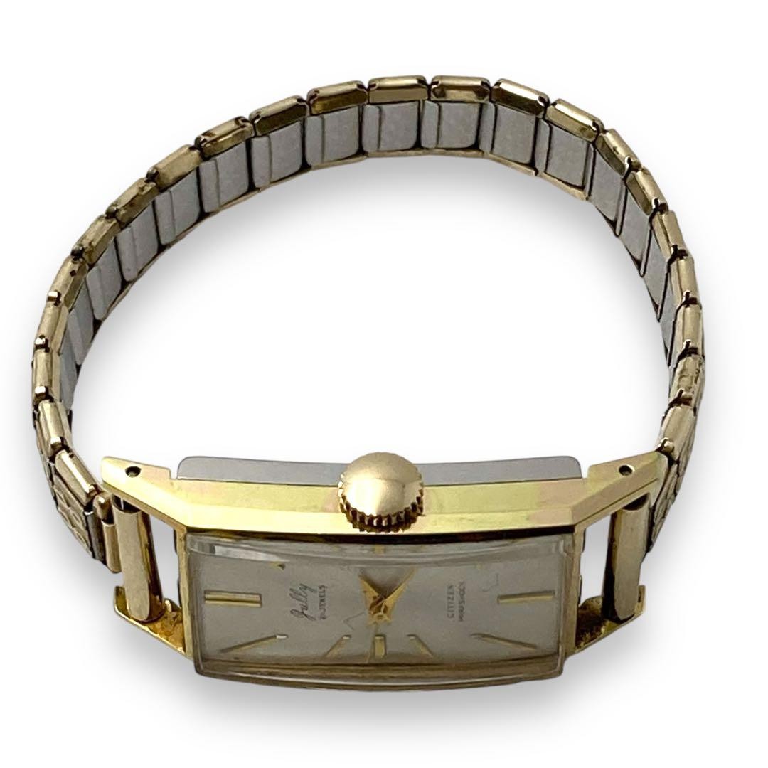 Citizen Y995 Hand Wind Rectangular Gold Plated Wa… - image 3