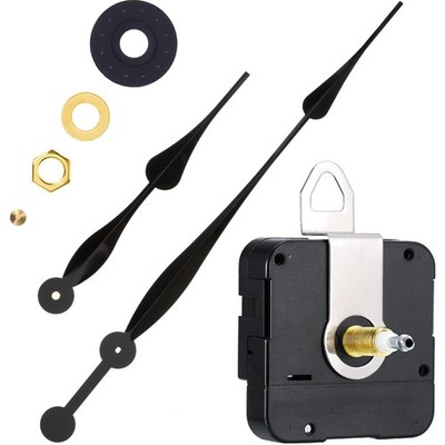 Quartz Clock Movement Replacement, Long Hands, Black, Suitable for DIY Clocks