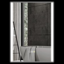 HOMCOM Specchio Bagno da Parete con Luce LED a 3 Colori 70x50x3 cm