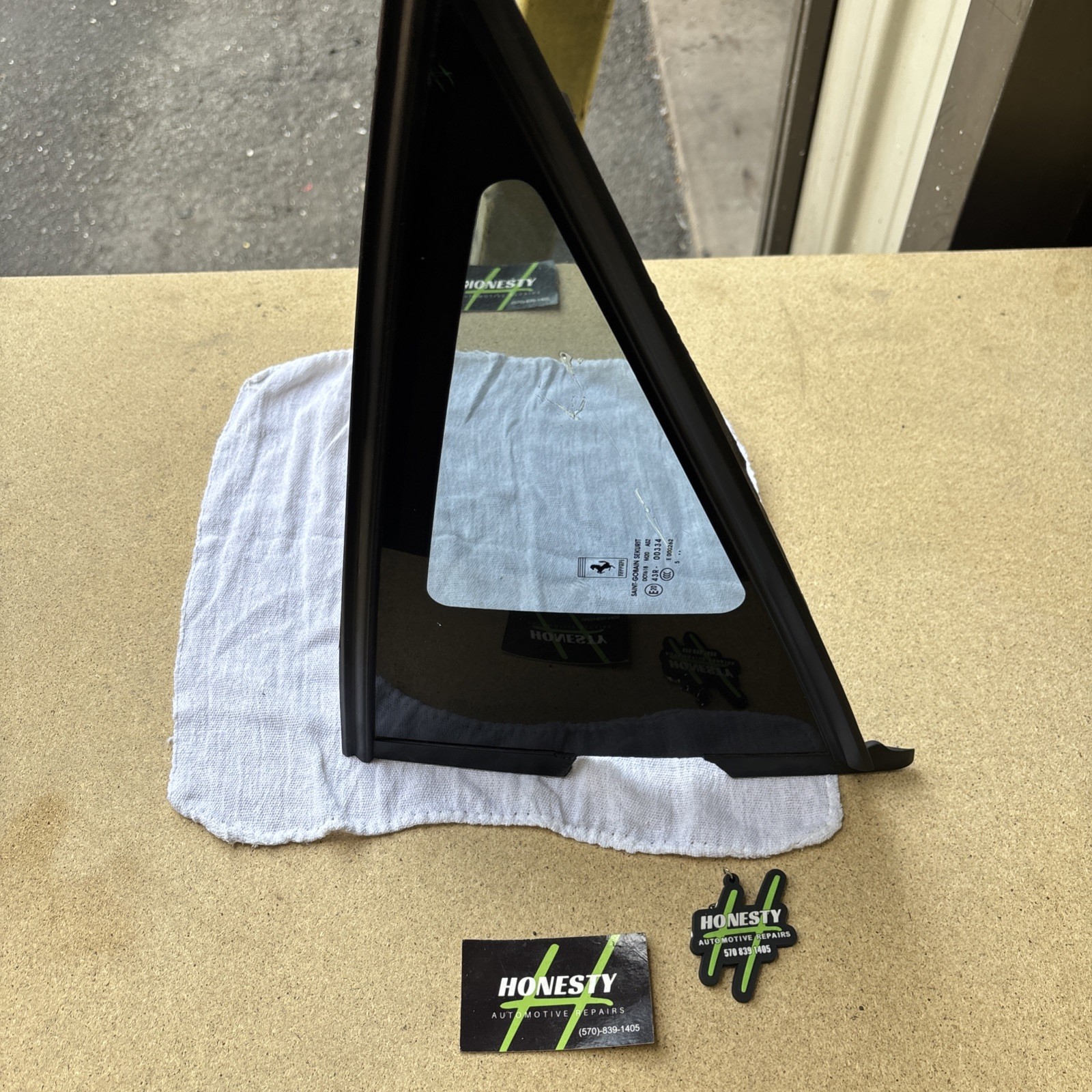 Ferrari 488 GTB Rear Left Quarter Glass Window | OEM 2016–2020 | Damaged Trim 