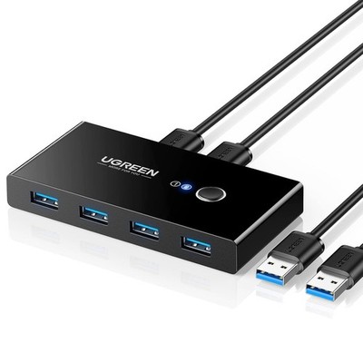 USB Switch für 2PC - 4 USB 3.0 Ports - Tastatur, Maus, Drucker, Scanner