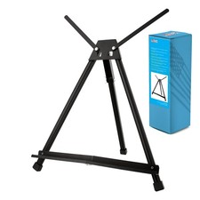 15" to 21" Black Aluminum Tabletop Display Easel with Arms, Artist Tripod Stand