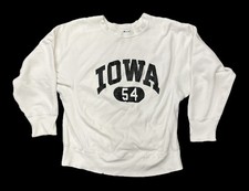 Vintage 1980's University of Iowa Champion Reverse Weave Football Team Crewneck