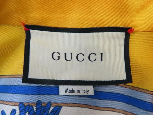 GUCCI Yellow & Blue Floral Printed Kimono Tunic Tie-Waist Blouse Size 44 - Picture 2 of 12