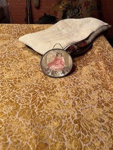 Antique Flue Cover Sweet Girl Kitten Ball of String