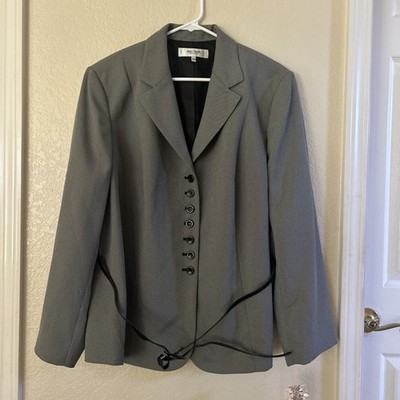 Jones Studio Separates Plus Size 20W Black White Houndstooth Blazer Buttons NWT