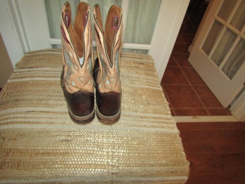 Botas Nocona 2 Tonos Puntada Montura Western Puntera Cuadrada Talla 10 D Marrón Para Hombres 10 D - Imagen 4 de 12